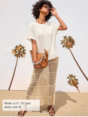 Clare V Cream Linen T shirt (sz L)